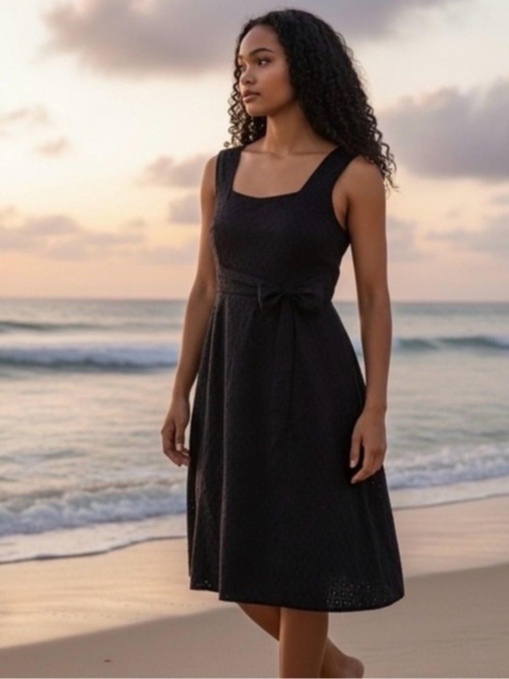 Ann Taylor Petites Eyelet Sleeveless Dress
